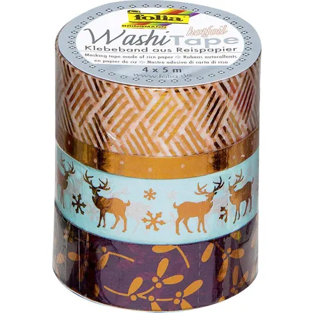 Folia Washi Tape, Hotfoil kupfer II, 4er Set