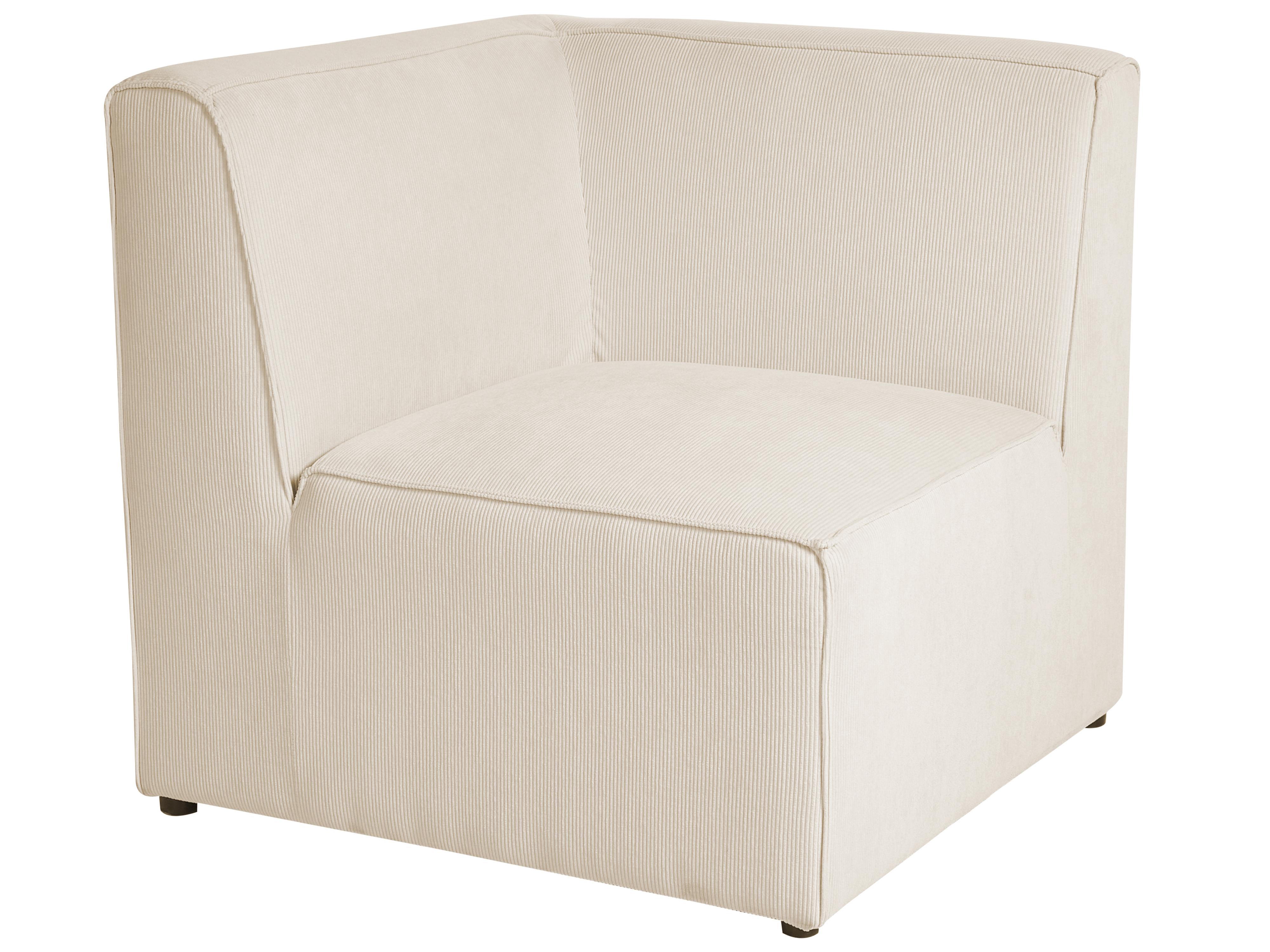 Modulaire hoekbank 4-zits LEMVIG Corduroy Lichtbeige met ottomaan linkszijdig