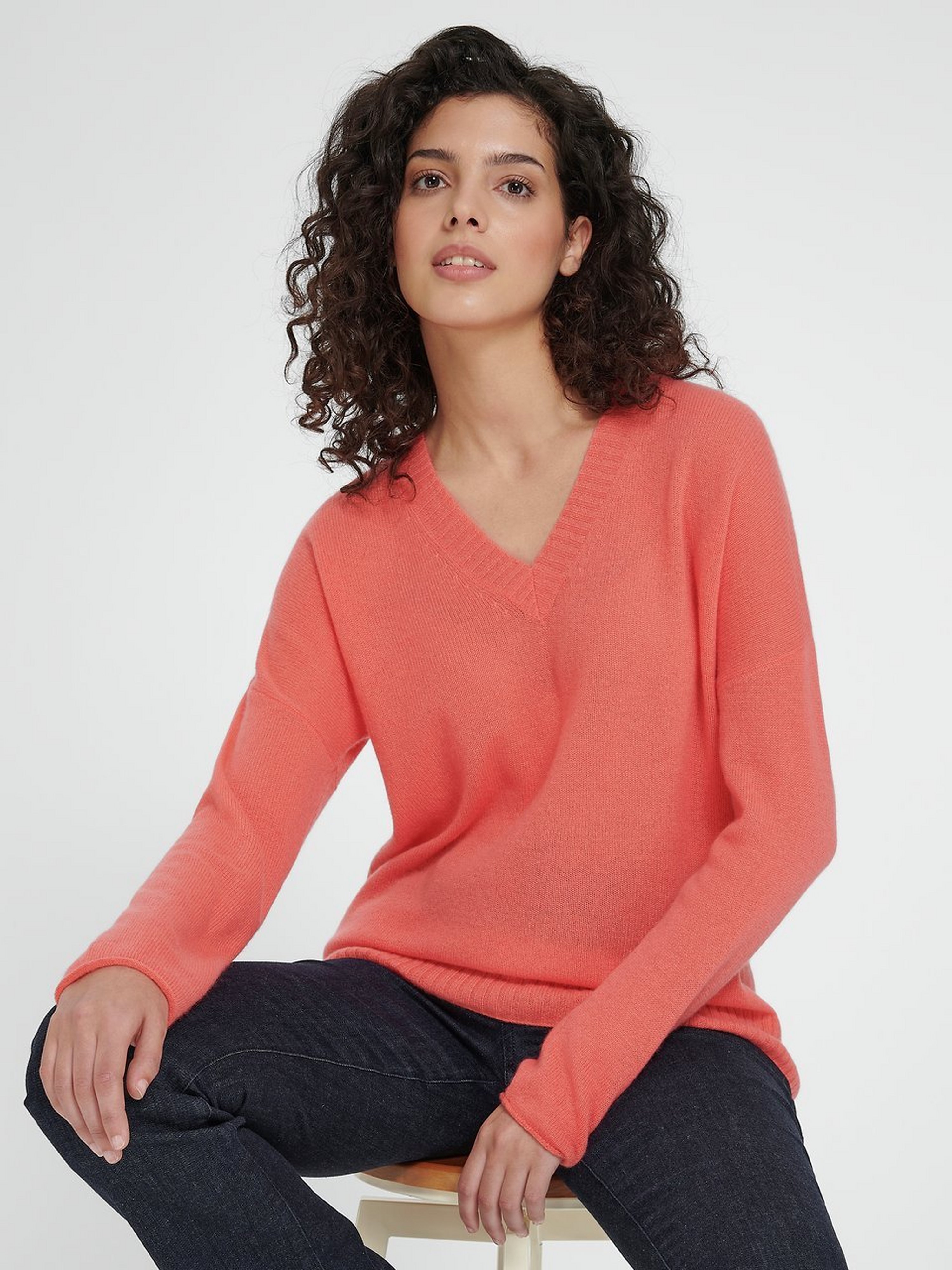 V-Pullover aus 100% Kaschmir