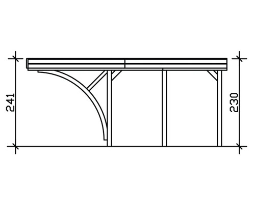 SKAN HOLZ Friesland enkele carport met 2 inrijbogen en paalankers, 314x555 cm, notenhout
