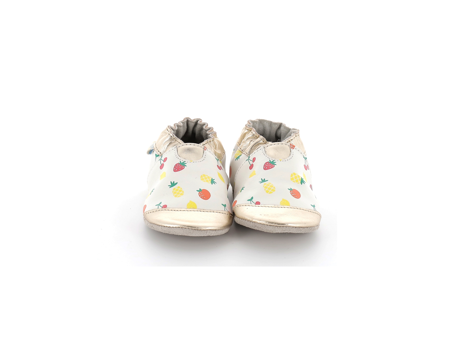 Robeez-GOLD SUMMER Cuir Blanc-Or