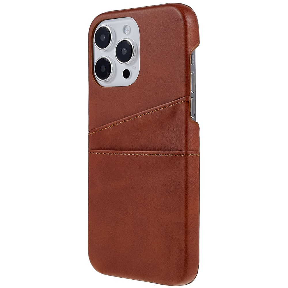 iPhone 14 Pro Leder Hülle Snap Case   Kartenfach - Braun