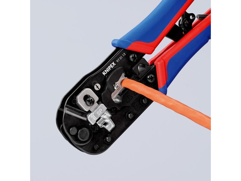 Knipex Crimpzange für RJ45-Westernstecker 190 mm Crimpzange für Kabelschnitt