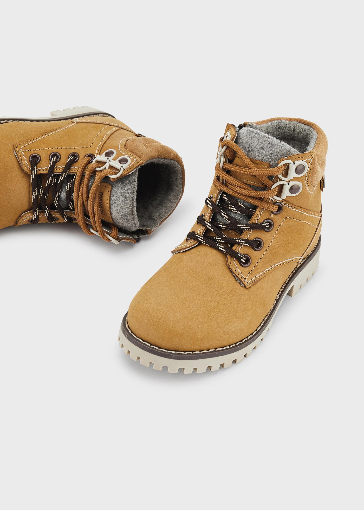 Botas de caminhada infantis em couro
