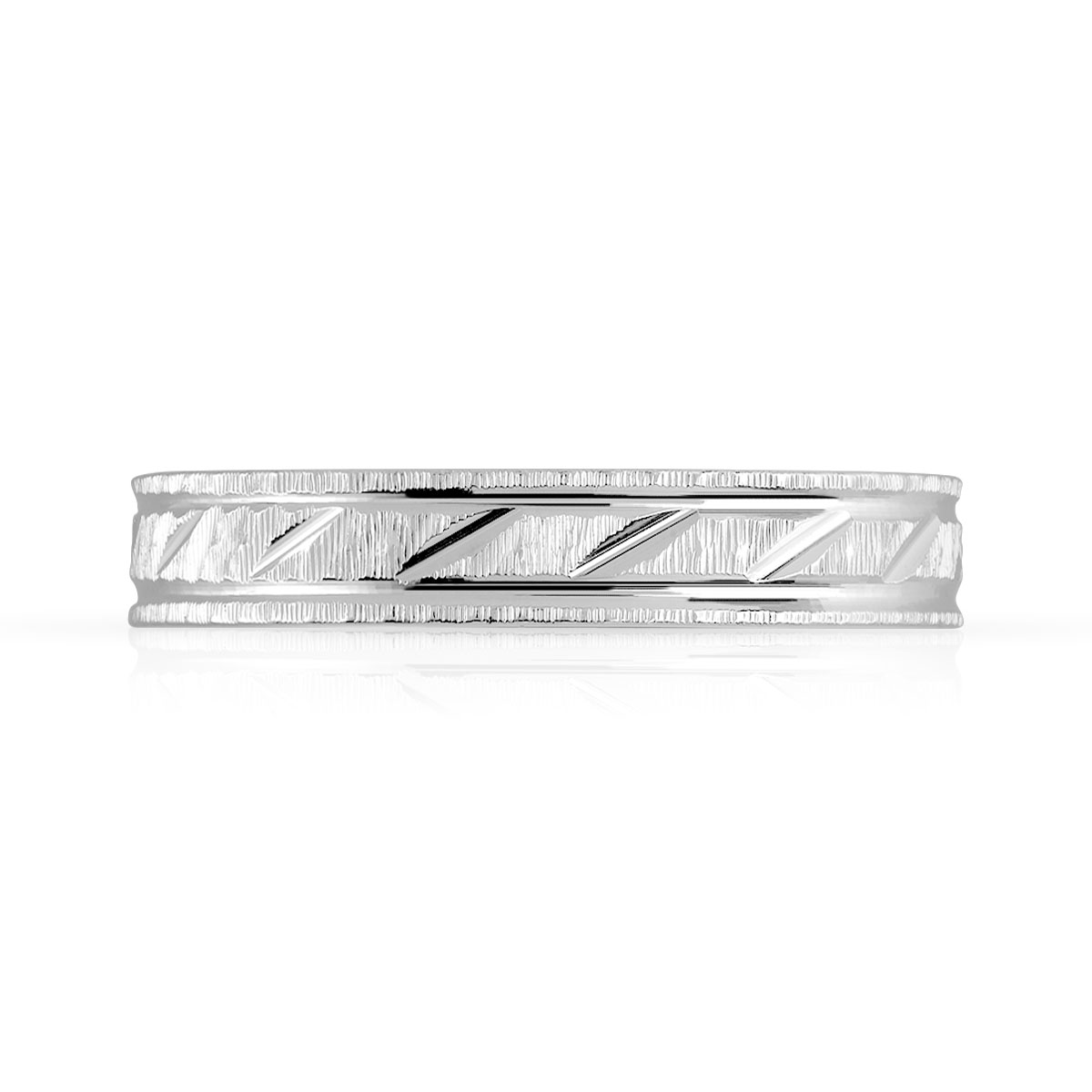 Alliance argent 925 diamanté 4 mm