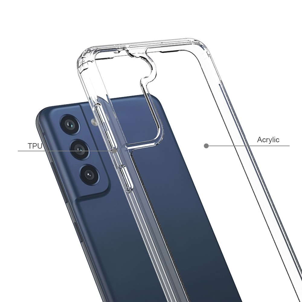 Samsung Galaxy S21 FE 5G Hybrid Hülle TPU Bumper   Acryl Rückseite - Transparent