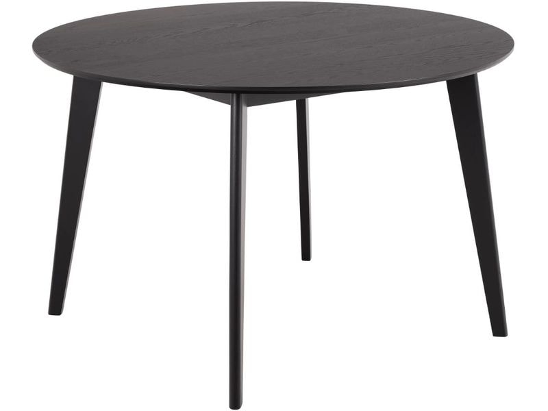 AC Design Tisch Roxby 120 x 76 cm, Schwarz Eleganter, runder Esstisch aus Naturholz