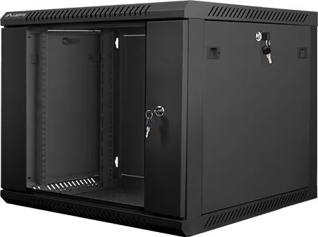 Lanberg - Rack kabinet - vægmonterbar - sort, RAL 9004 - 9U - 19