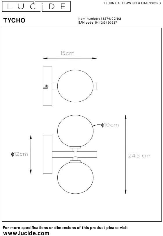 Lucide   Tycho Wandlamp