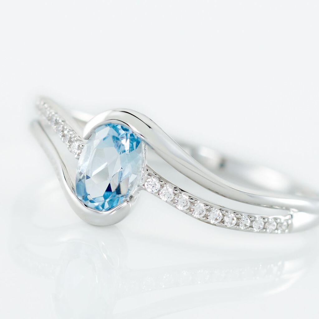 Bague Or Blanc Anja Topaze