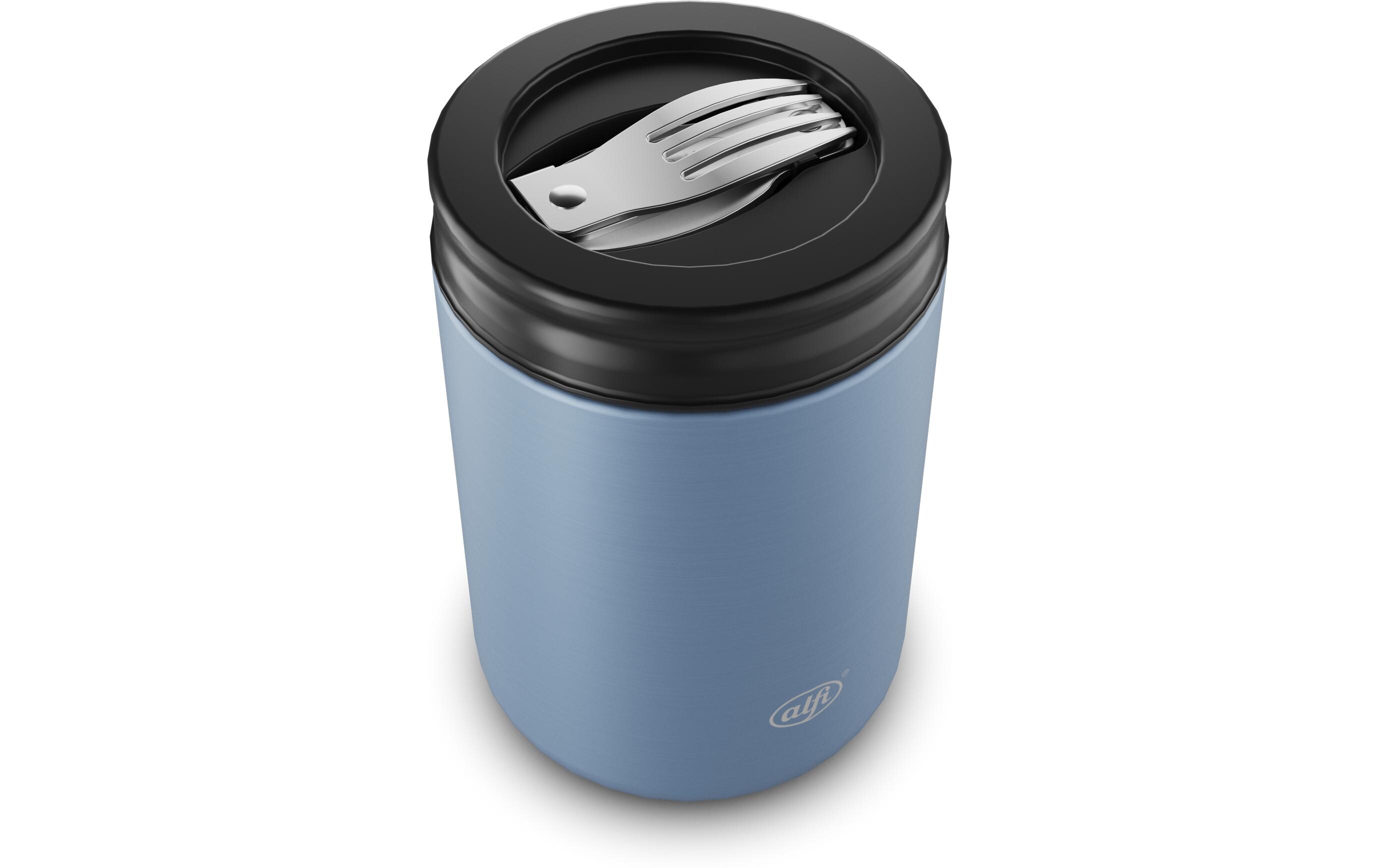 Thermo-Foodbehälter 0.35 l, HellblauOutdoor-Behälter aus Edelstahl mit Göffel
