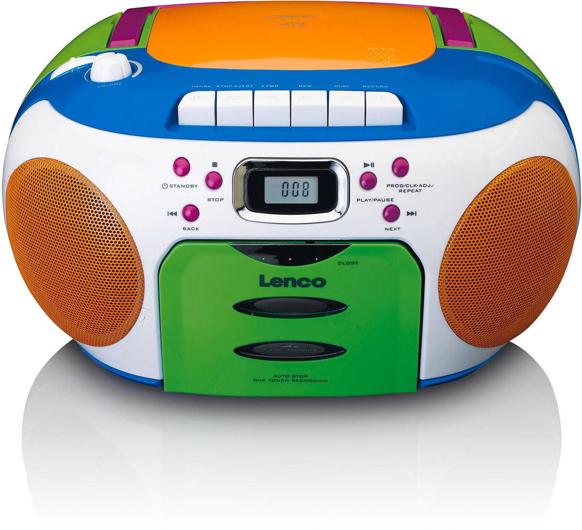 LENCO SCD-971 CD/Kassetten-Player für Kinder, bunt
