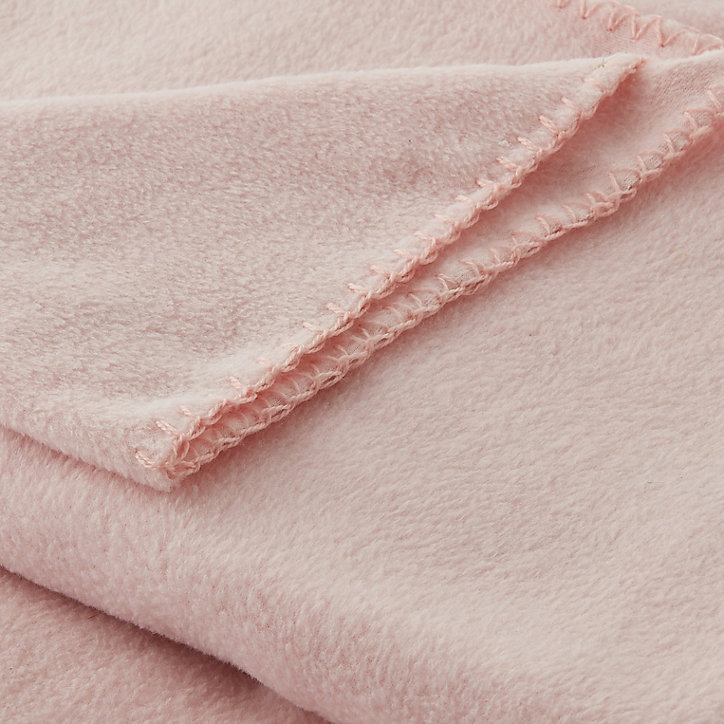 Plaid polaire cocooning rose L.170 x l.120 cm