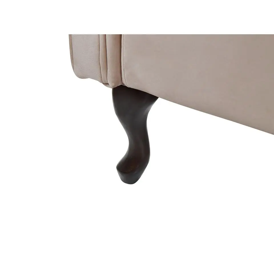 LATTES - Chaise longue - Beige - Linkerzijde - Fluweel