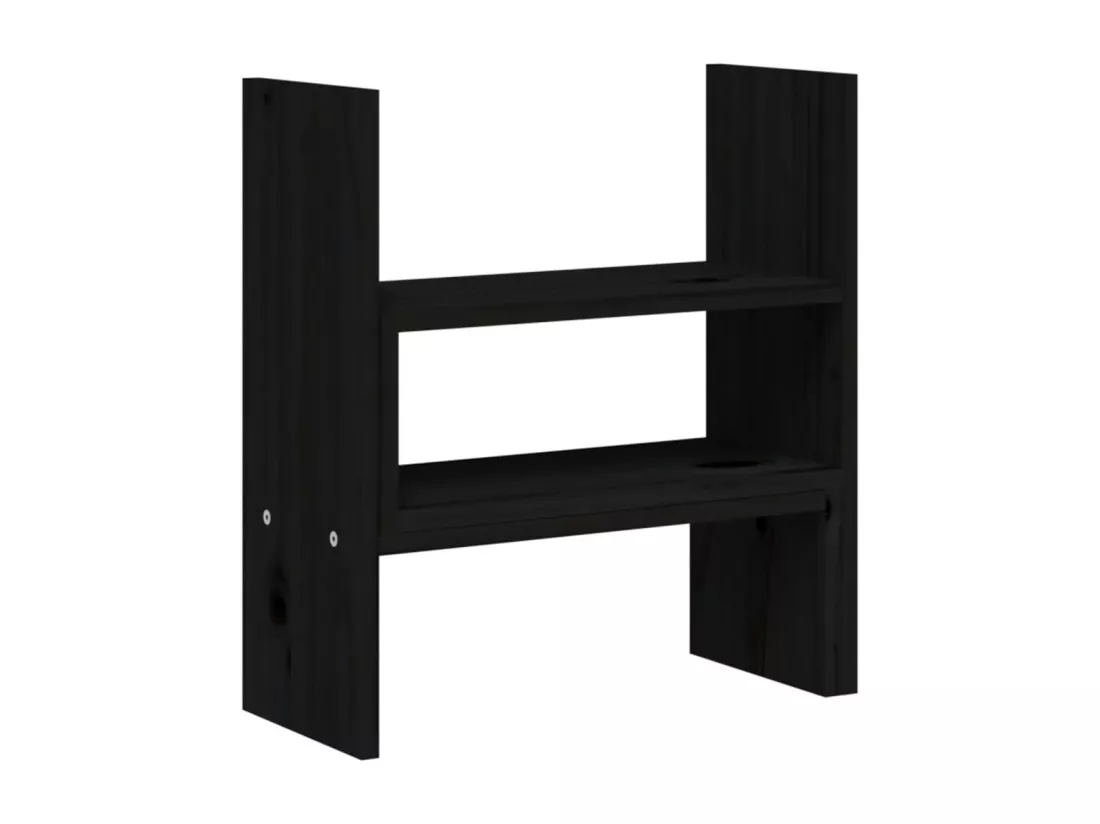 Support pour moniteur Noir (39-72)x17x43 cm Bois de pin solide