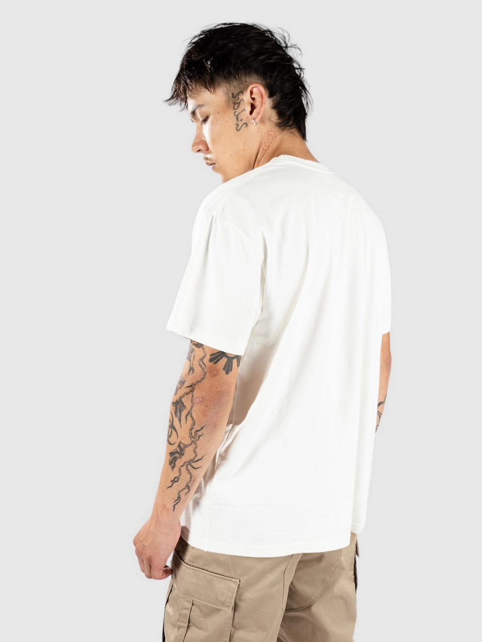 Misfit Shapes Over Down 50-50 T-Shirt pigment thrift white