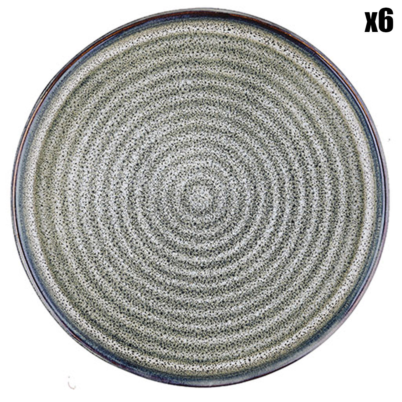 Bjorn 6 Assiettes en Grès Zen gris/bleu - D.17 cm