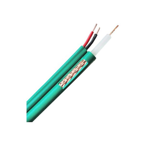 Bobine Cabo Coaxial KX6   Alimentação 100mts Green