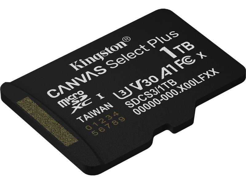 Kingston microSDXC-Karte Canvas Select Plus Gen3 1000 GB Robuste microSDXC-Karte für Full-HD-Aufnahmen