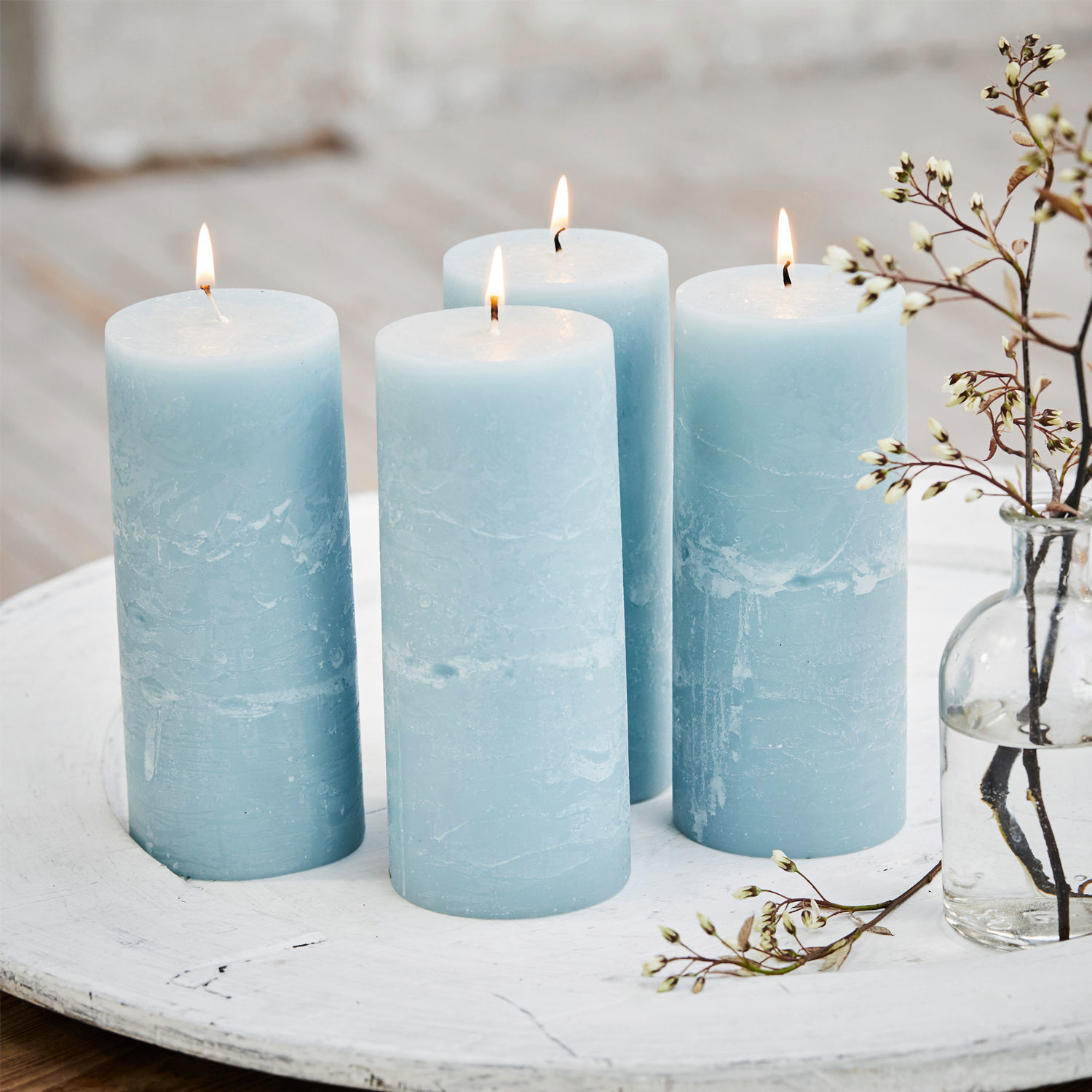 Kerze 4er Set Homel blau