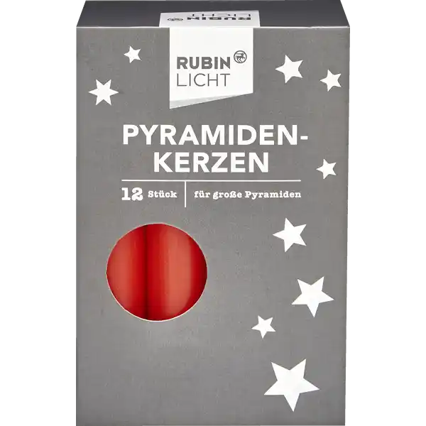 Pyramidenkerzen Rot 12er-Pack