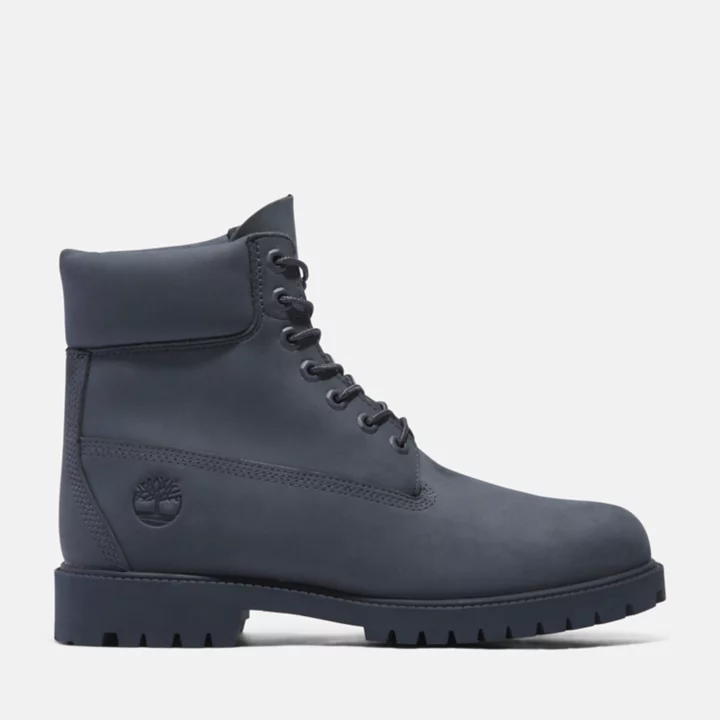 Bottine 6-Inch imperméable à lacets Timberland Heritage pour homme en nubuck bleu foncé