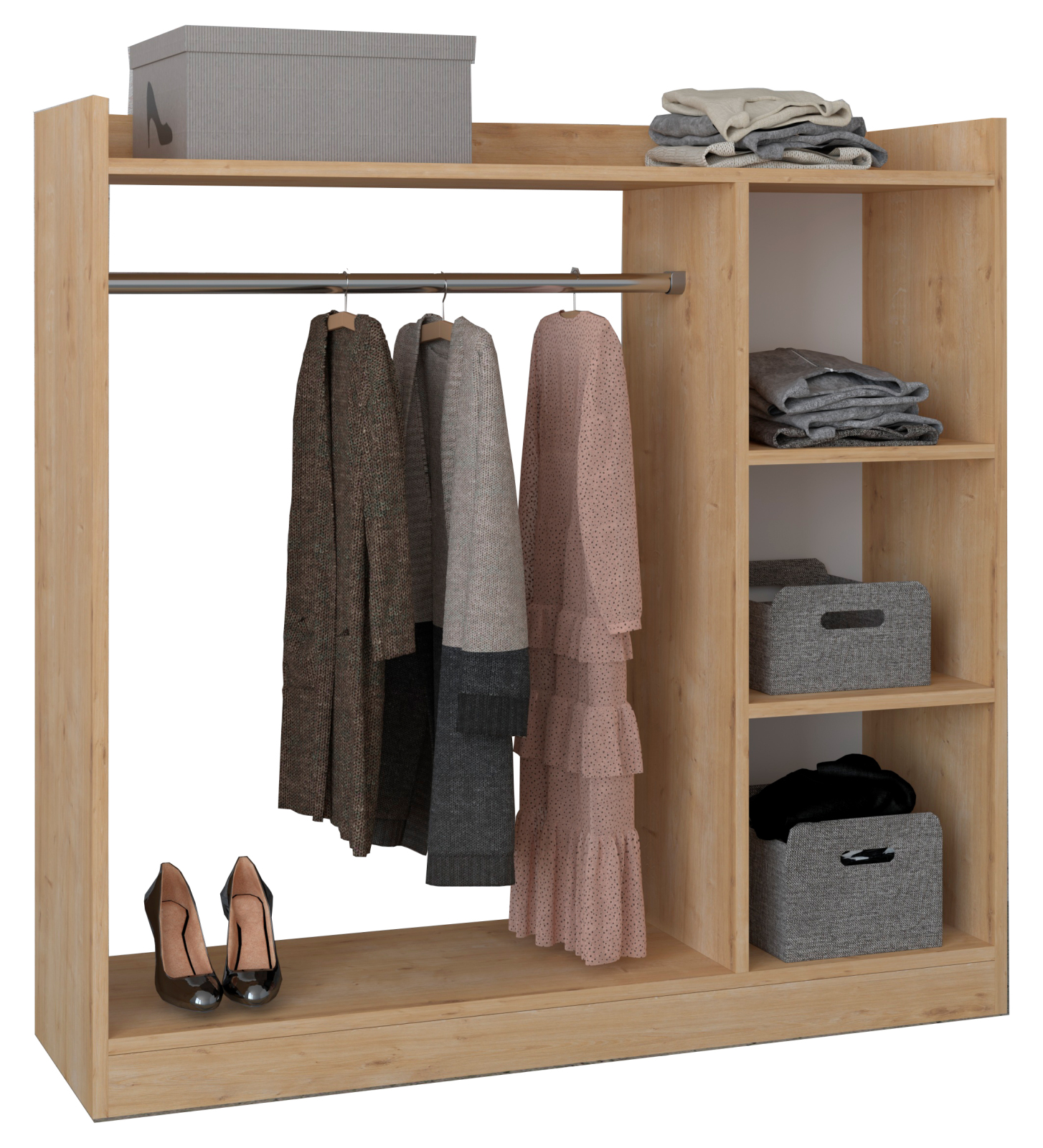 Garderobe PALOSA M - Honig-Eiche - 120 cm hoch