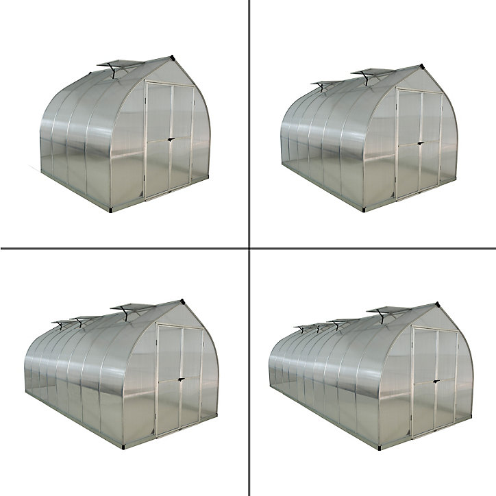 Serre de jardin double paroi en aluminium et polycarbonate Bella argenté 11.76 m2 Canopia by Palram