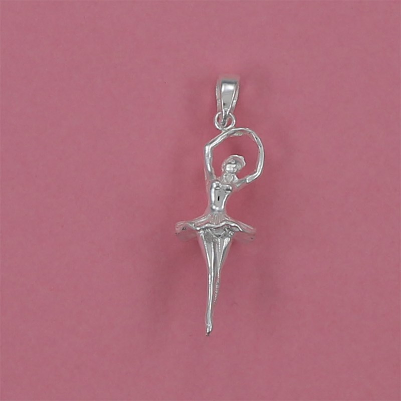 Pendentif danseuse bras en couronne - Argent massif