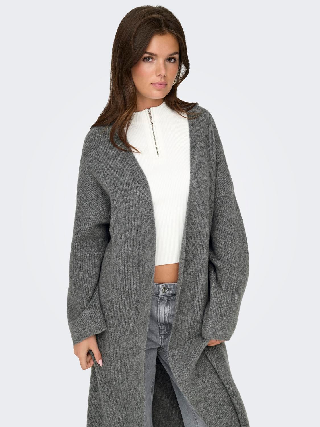ONLALPHA Strickjacke Medium Grey Melange