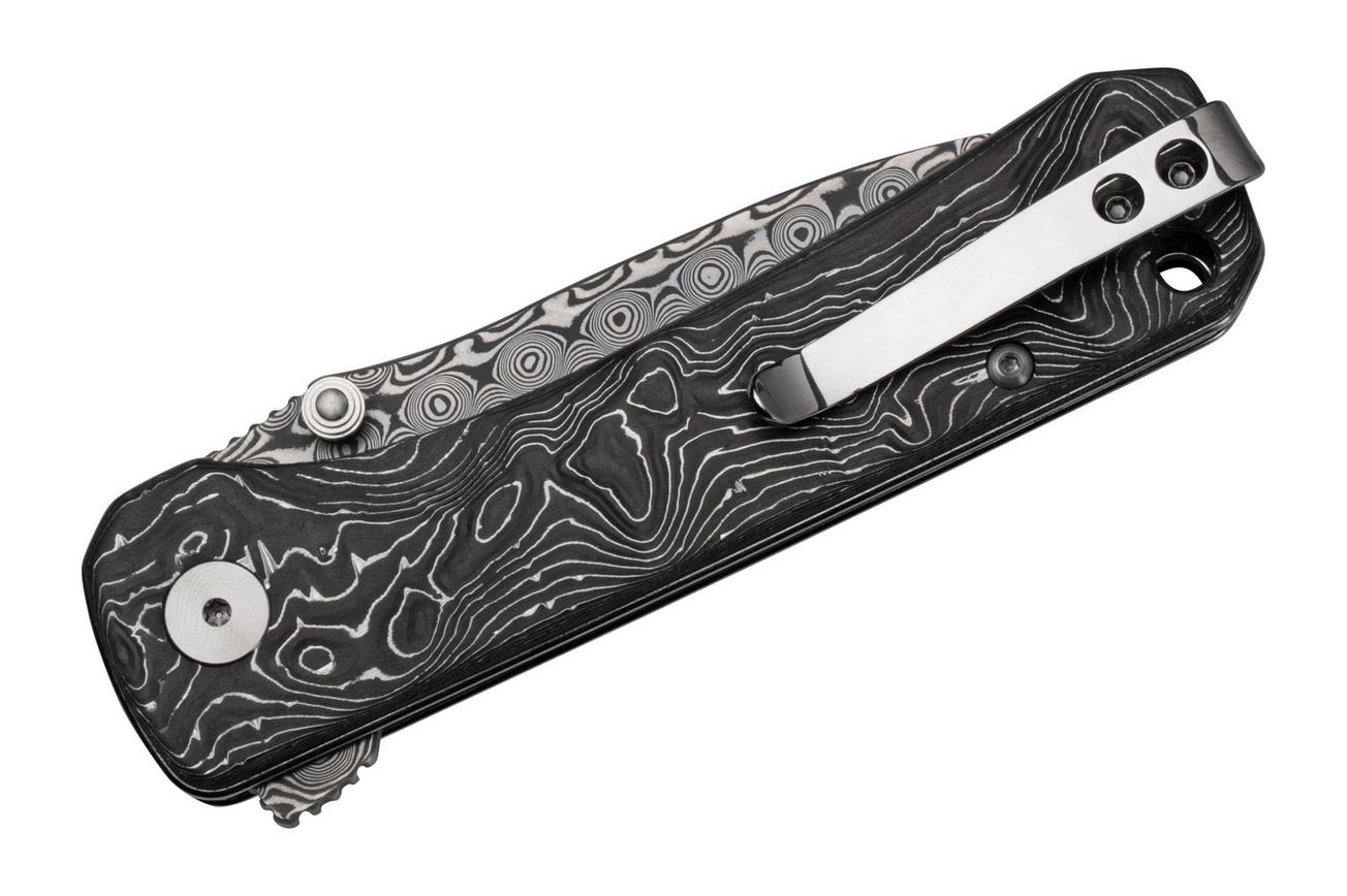 QSP Knife Hawk QS131-Q Damascus, Aluminum Foil Carbonfiber zakmes