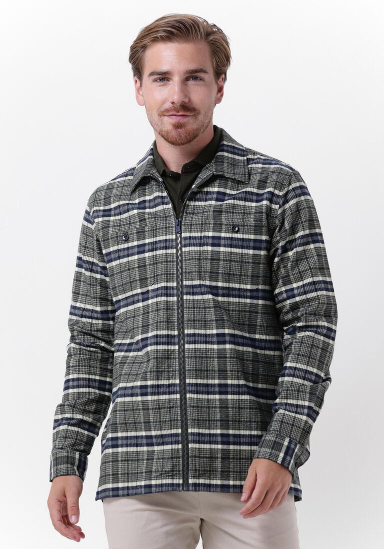 DSTREZZED grijze dstrezzed overshirt zipped overshirt fancy tartan