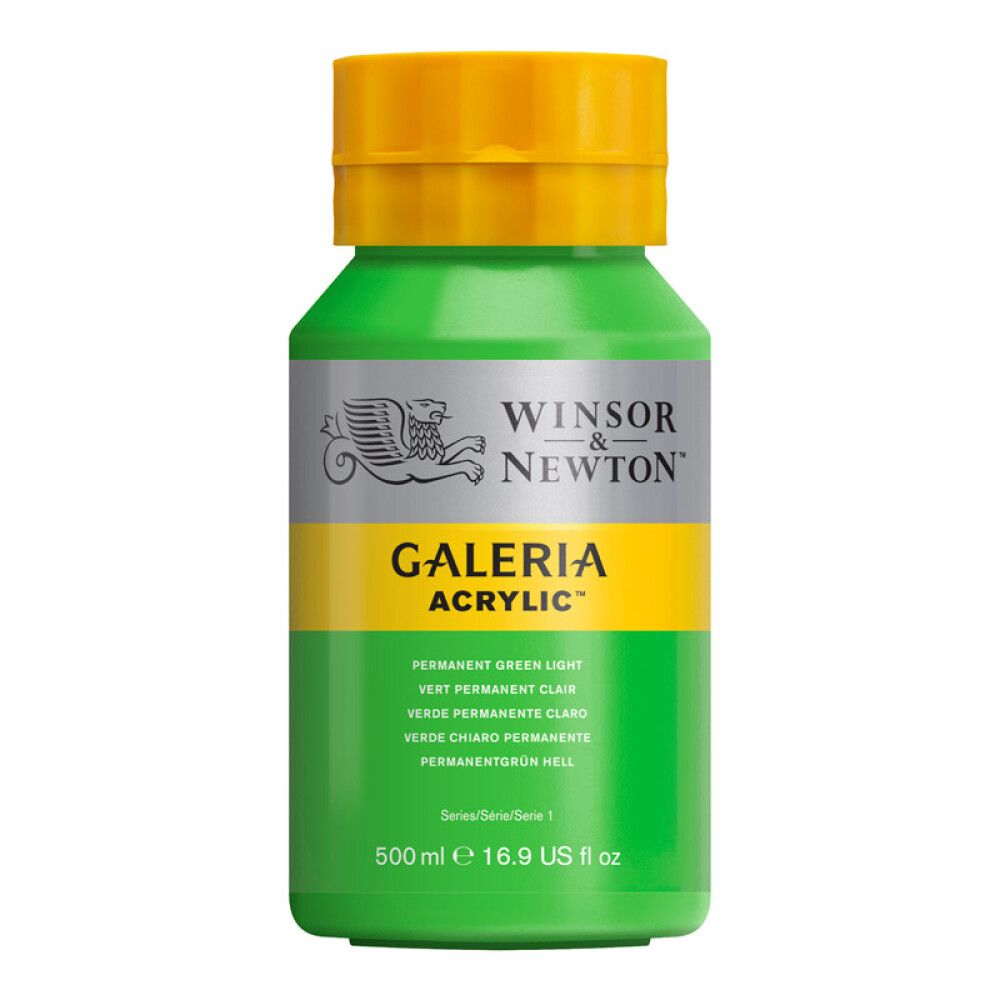 AKRYLFARGE W&N GALERIA NR 483 PERMANENT LYS GRØNN 500ML