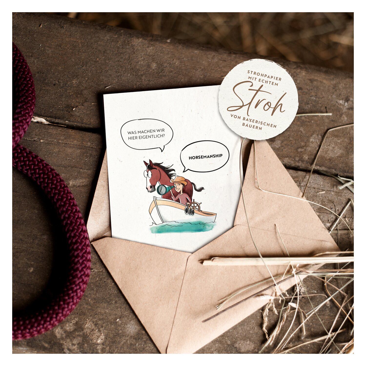 mrs. RIDE Strohpapier-Postkarten  - Horsemanship