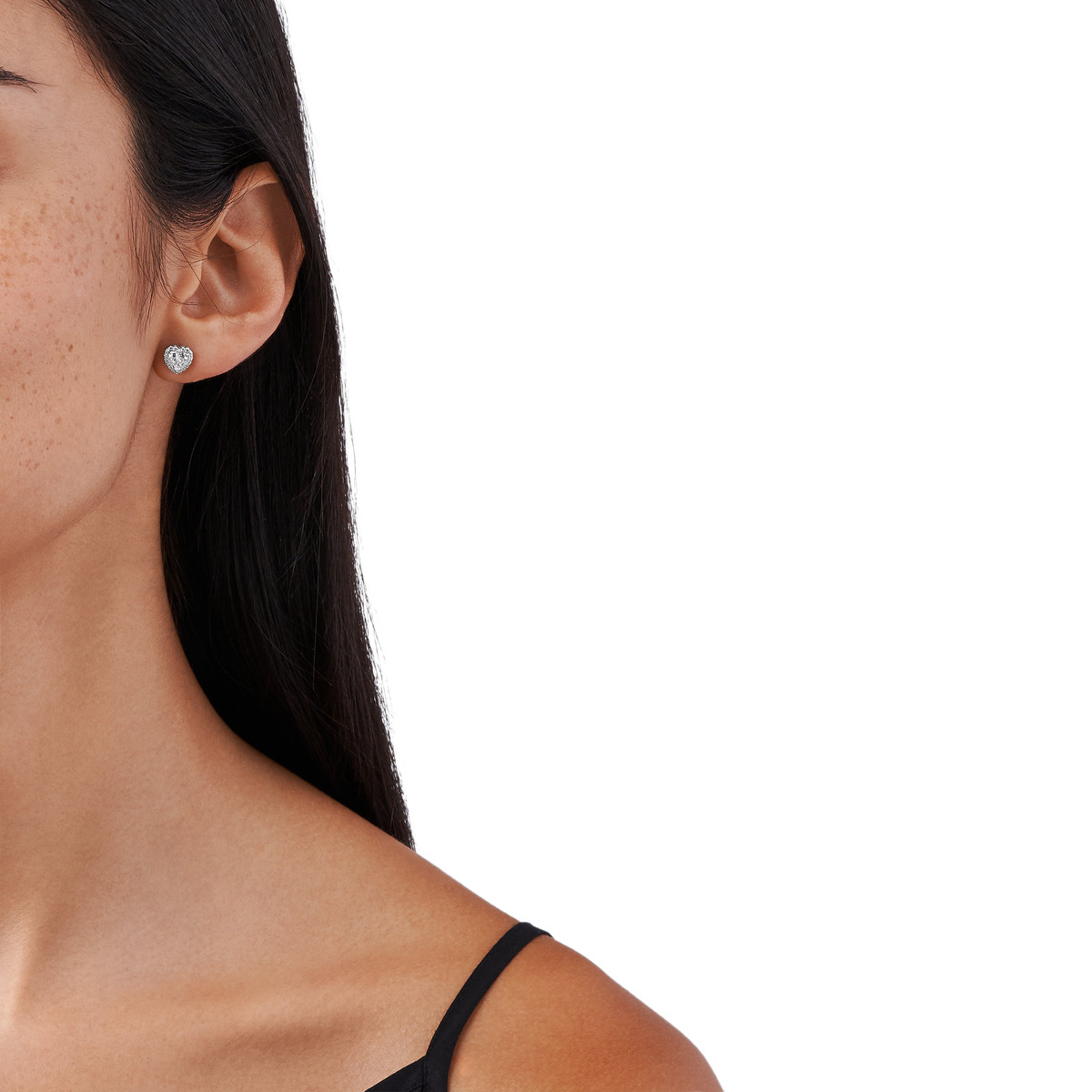 Boucles d'oreilles MICHAEL KORS argent 925 rhodié coeurs zirconias