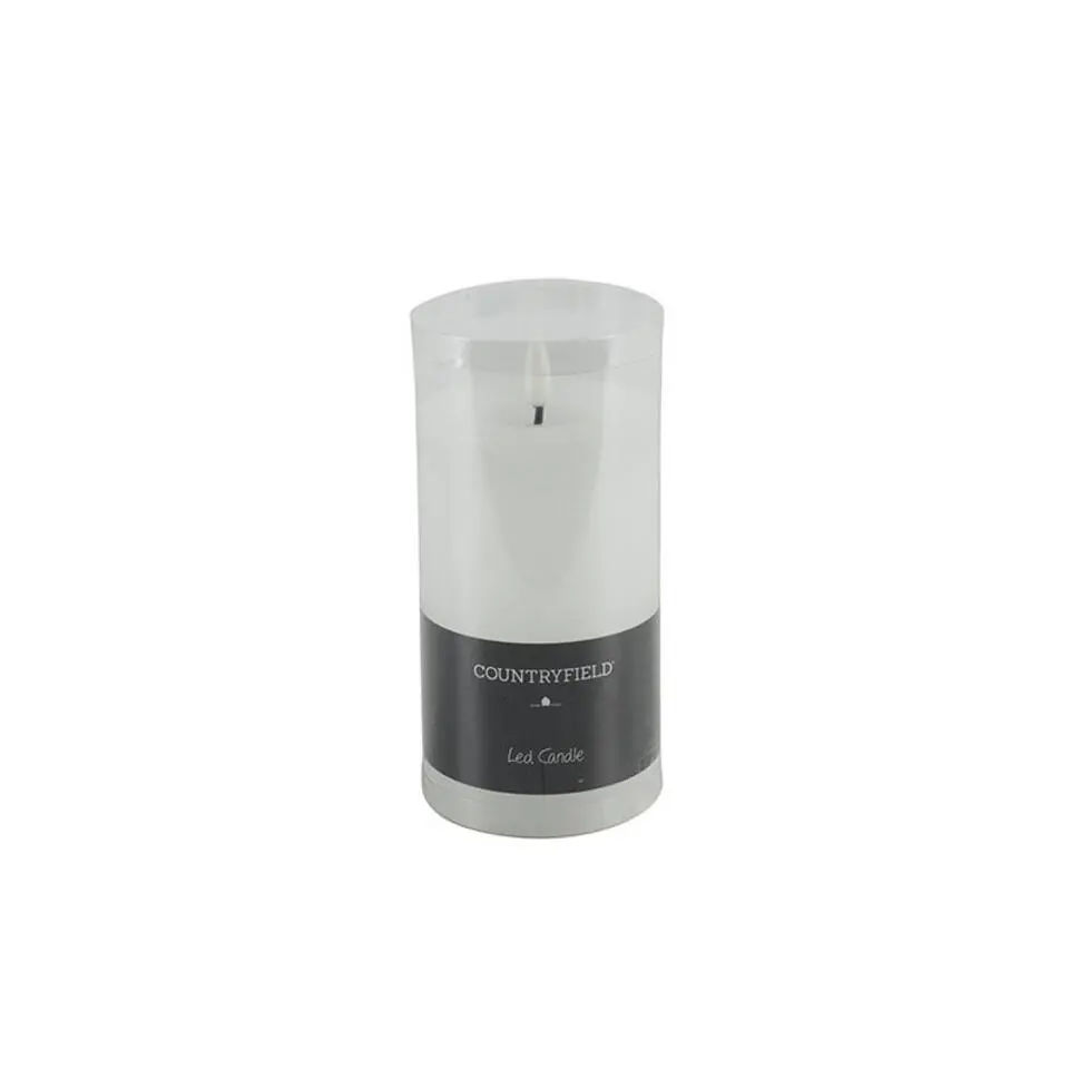 Countryfield LED kaars/stompkaars - wit - D7,5 x H12,5 cm - timer