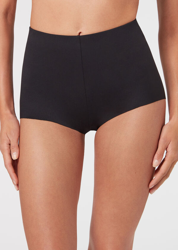 Calças culote de toque suave e elástico