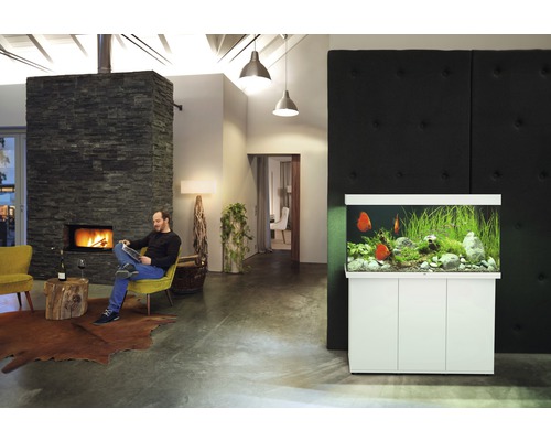 JUWEL Rio 350 aquarium met LED-verlichting, pomp, filter, verwarming (zonder kast), wit