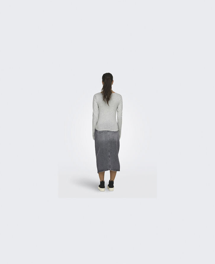 ONLY ONLFELINA L/S BOATNECK SLIT TOP CS Grå