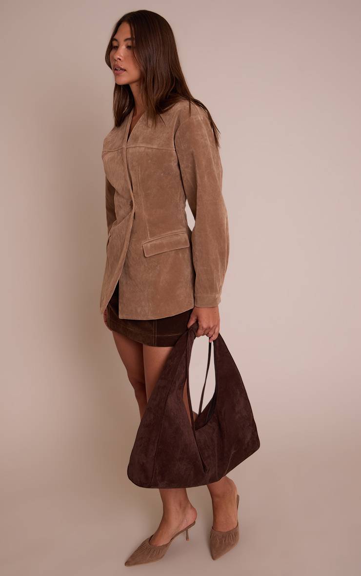Sable Blazer Asymétrique En Synthétique