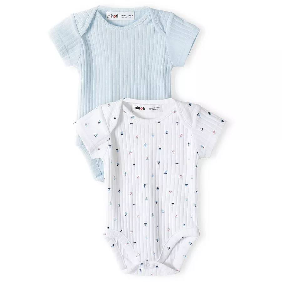 MINOTI 2er-Pack Bodys HellblauWeiß