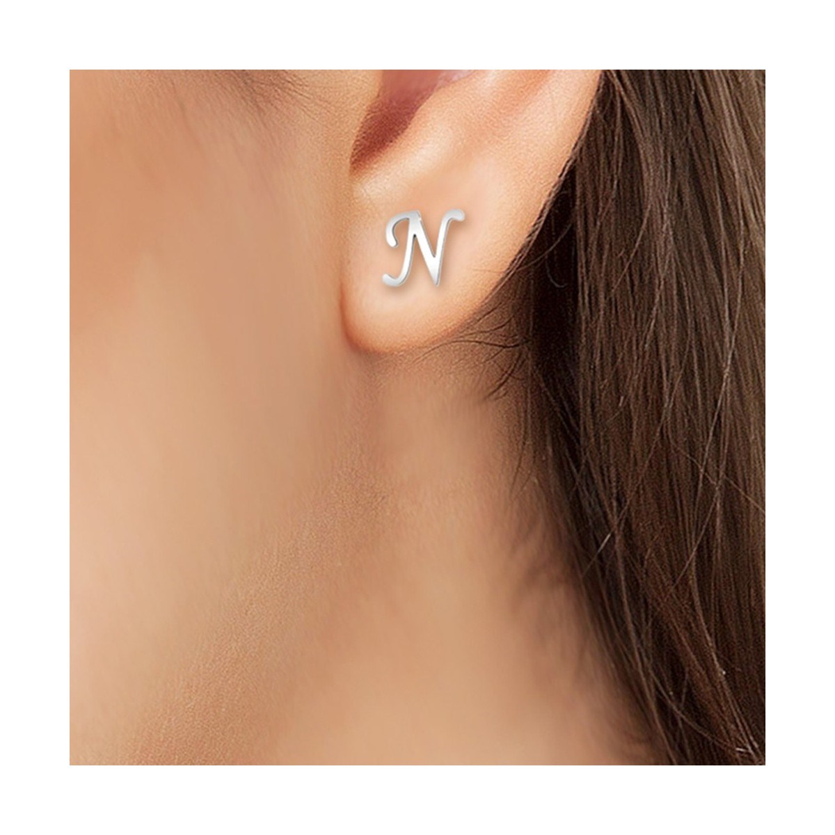 Boucles d'oreilles lettre N par SC Bohème