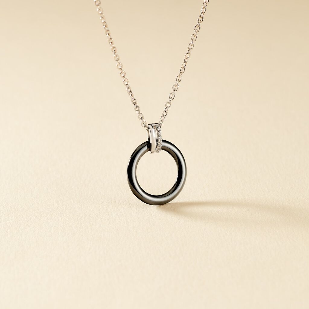 Collier Bertillianne Argent Blanc Céramique Et Oxyde De Zirconium