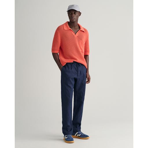 GANT Relaxed Fit Hørbukser, Marine, XL