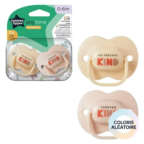 Chupeta Tommee Tippee Closer To Nature Anytime 0-6 meses, pacote com 2 unidades