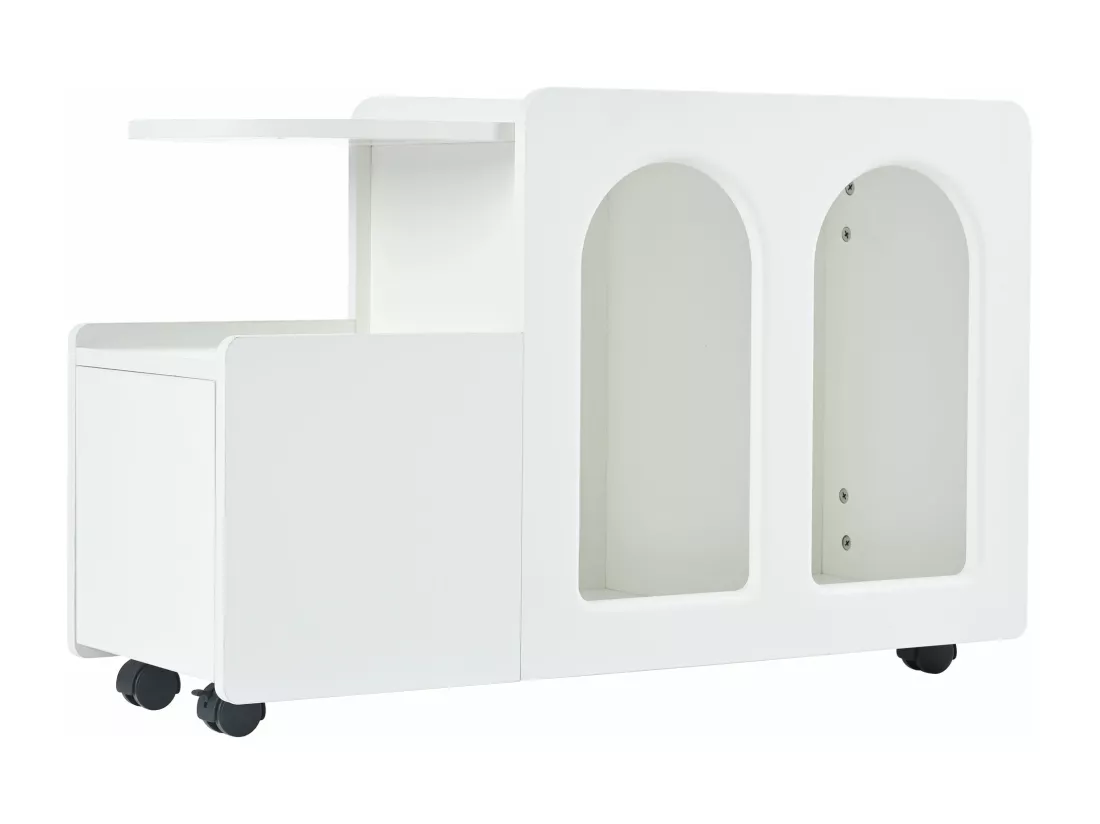 Meuble latéral mobile blanc crème,d82cm×h53cm
