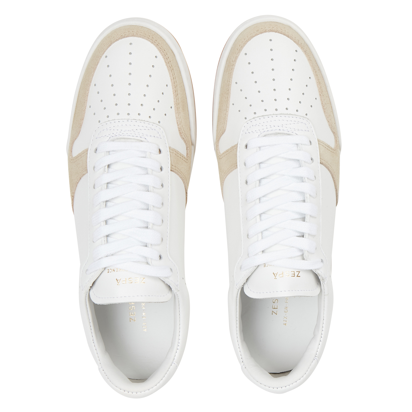 Baskets basses en cuir de veau| Beige
