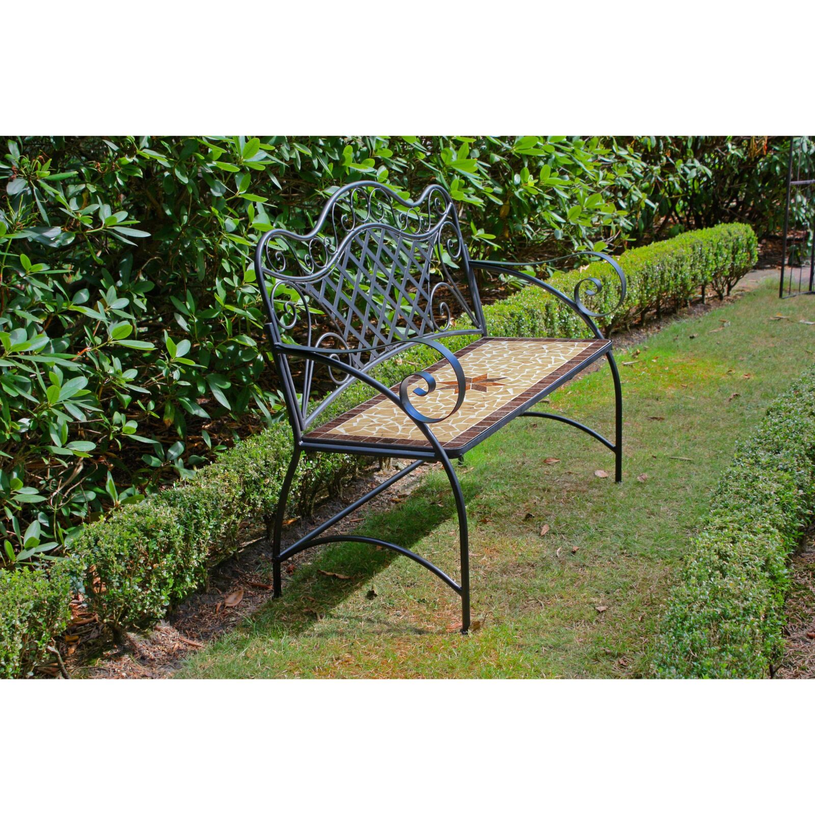 Gartenbank AMARILLO - schwarz - 115 cm