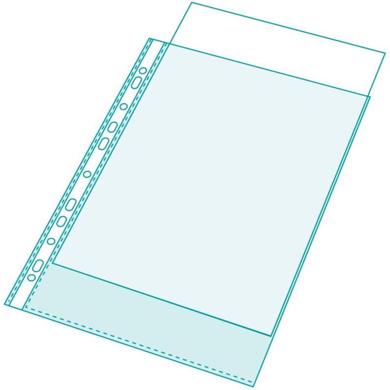Sachet de 10 pochettes perforées polypropylène grainé format écolier - 17x22cm