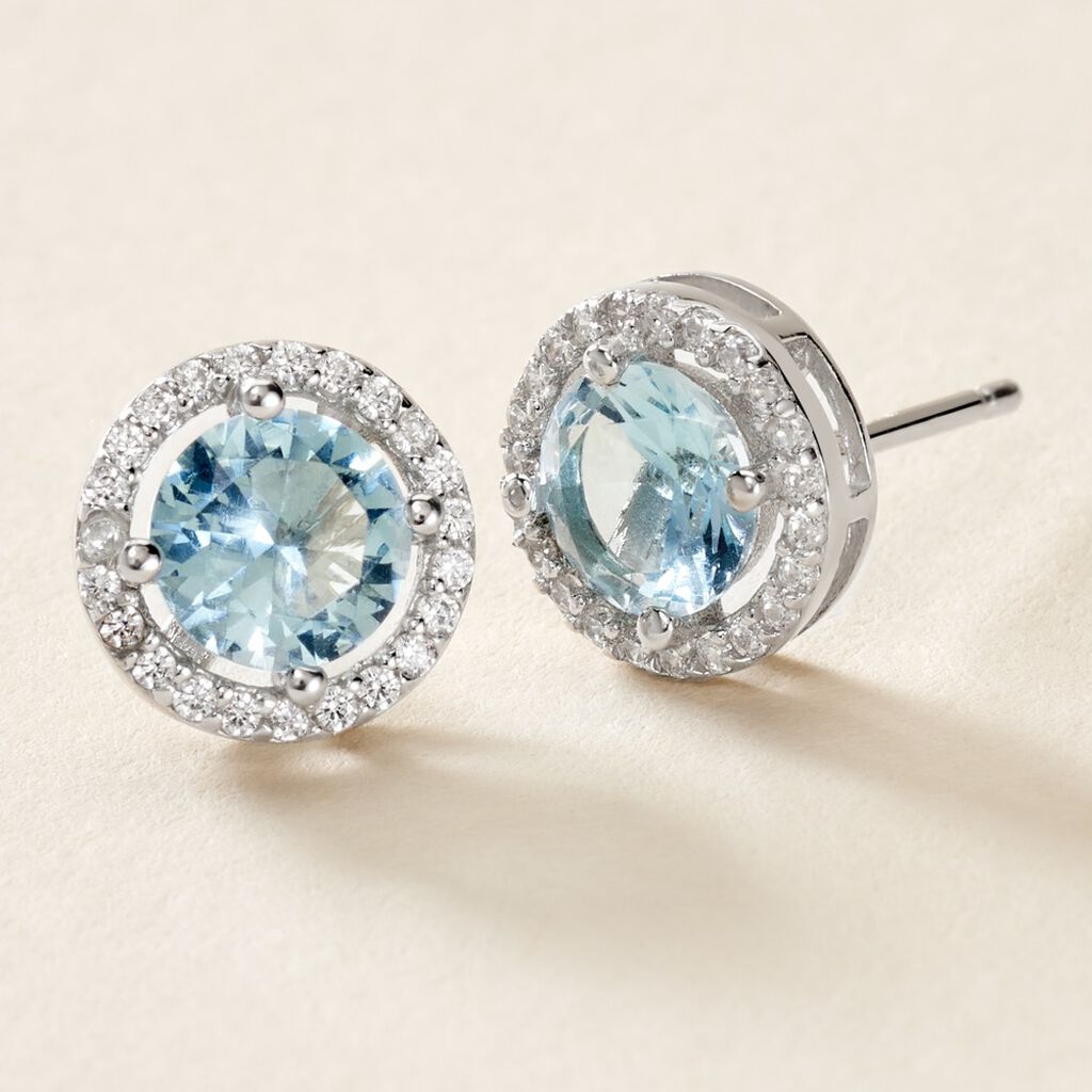 Boucles D'oreilles Puces Rio Argent Blanc Oxyde